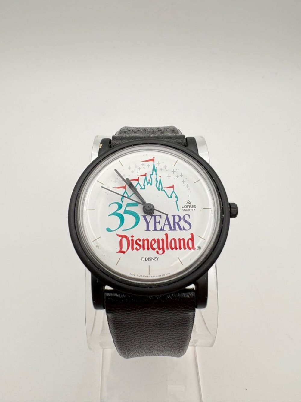 Vintage Lorus Disney 35 Years Disneyland Quartz Watch Black Case V511-6020